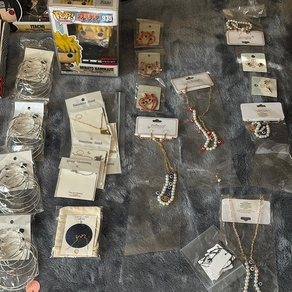 Gold and White Beaded Necklace